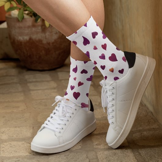 Valentinische Tagesherzen - Bordeaux Socken