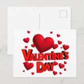 Valentinische Tagesherzen Liebe Postkarte (Vorne/Hinten)