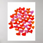 Valentinische Tagesherzen - orange und rosa Poster (Vorne)
