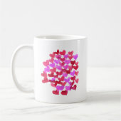 Valentinische Tagesherzen - Rosa und Magenta Kaffeetasse (Links)