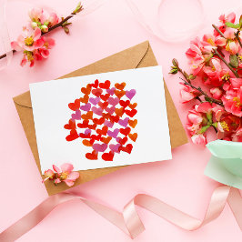 Valentinische Tagesherzen - rosa und orange Postkarte
