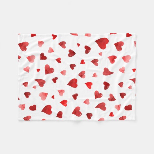 Valentinische Tagesherzen - rot Fleecedecke (Vorderseite (Horizontal))