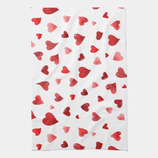 Valentinische Tagesherzen - rot Geschirrtuch (Vertikal)