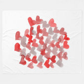 Valentinische Tagesherzen - rot und grau Fleecedecke (Vorderseite (Horizontal))