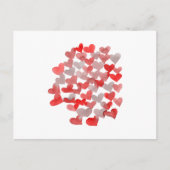 Valentinische Tagesherzen - rot und grau Postkarte (Vorderseite)