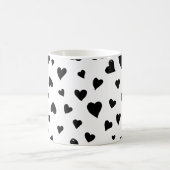 Valentinische Tagesherzen - Schwarz-Weiß Kaffeetasse (Mittel)