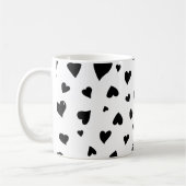 Valentinische Tagesherzen - Schwarz-Weiß Kaffeetasse (Links)