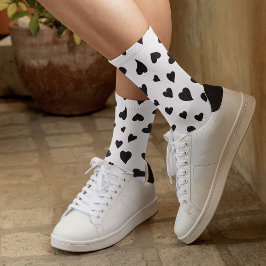 Valentinische Tagesherzen - Schwarz-Weiß Socken