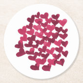 Valentinische Tagesherzen - Viva magenta Runder Pappuntersetzer (Vorderseite)