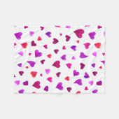 Valentinische Tagesherzen - Viva magenta und lila Fleecedecke (Vorderseite (Horizontal))