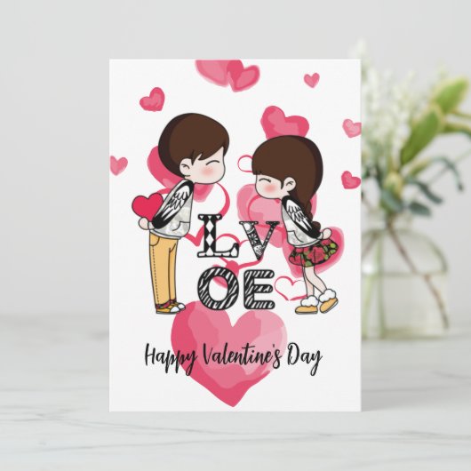 Valentinische Tageskarten Feiertagskarte (Stehend Vorderseite)