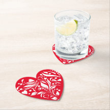 Valentinische Untersetzer des weißen und roten Her