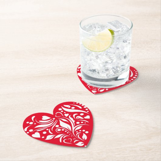 Valentinische Untersetzer des weißen und roten Her (Vor Ort)