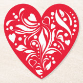 Valentinische Untersetzer des weißen und roten Her (Vorderseite)