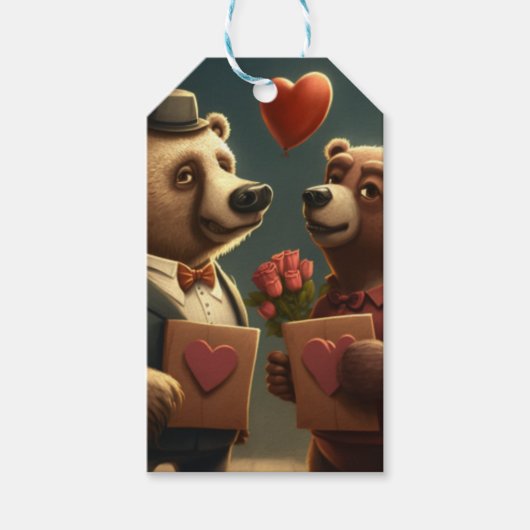 Valentinischer Bärengewohnheit Geschenkanhänger (Vorderseite)
