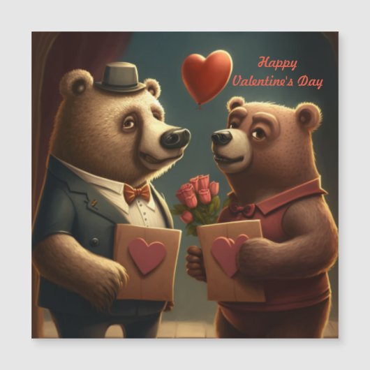 Valentinischer Bärengewohnheit Magnetkarte (Vorderseite)
