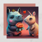 Valentinischer Hippo-Cartoon (Vorne/Hinten)