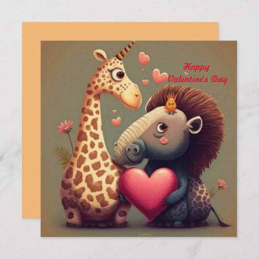 Valentinischer Hippo-Cartoon (Vorne/Hinten)