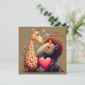 Valentinischer Hippo-Cartoon (Stehend Vorderseite)