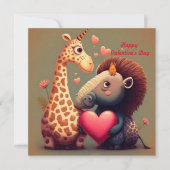 Valentinischer Hippo-Cartoon (Vorderseite)