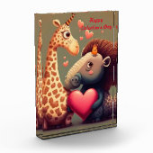 Valentinischer Hippo-Cartoon Fotoblock (Links)