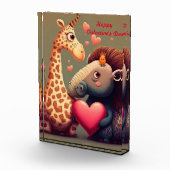 Valentinischer Hippo-Cartoon Fotoblock (Rechts)