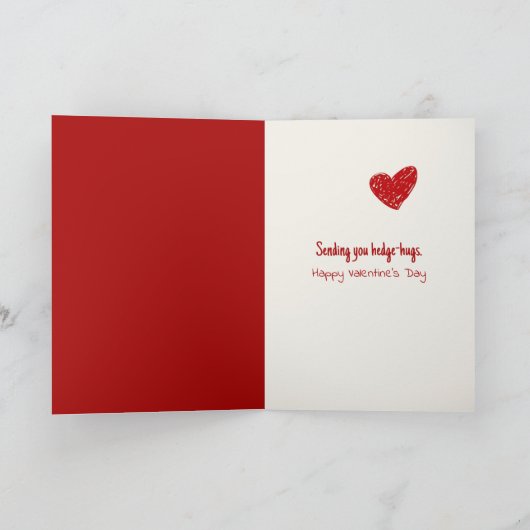 Valentinischer Igel mit Doodle-Herz Karte (Innenseite)