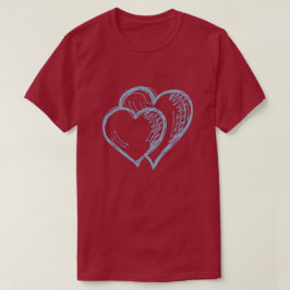 Valentinischer T - Shirt mit blauen Herzen