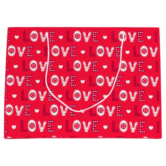Valentinisches Design Große Geschenktüte (Vorderseite)