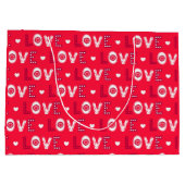 Valentinisches Design Große Geschenktüte (Rückseite)