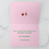 Valentinisches farbiges Froschpaar mit Herz Karte (Innenseite)