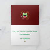 Valentinisches Frosch- und Feuerwerk-Design Karte (Innenseite)