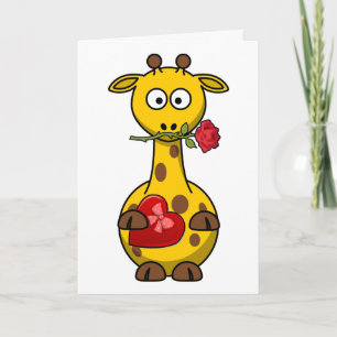 Valentinisches Giraffe mit Rose Feiertagskarte