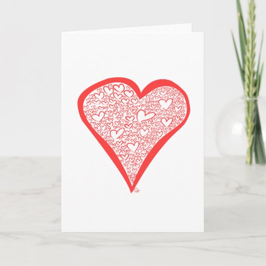 Valentinisches Herz Feiertagskarte (Vorderseite)