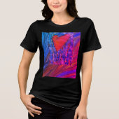 Valentinisches Herz mit rosa und lila Grafik Tri-Blend Shirt (Vorderseite)