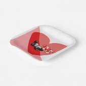 Valentinisches Herz mit zwei Schmetterlingen Pappteller (Gewinkelt)