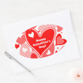 Valentinisches Herz Ovaler Aufkleber (Umschlag)