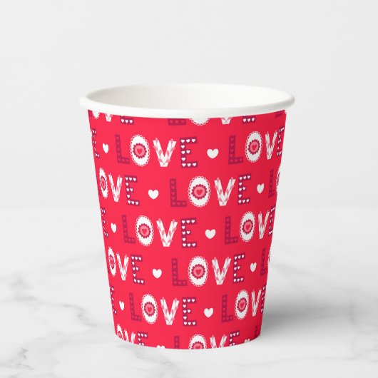 Valentinisches Herz Pappbecher (Vorderseite)