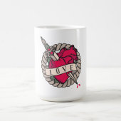 Valentinisches Herz-Tatoo-Design Kaffeetasse (Mittel)