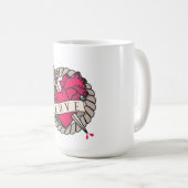 Valentinisches Herz-Tatoo-Design Kaffeetasse (VorderseiteRechts)