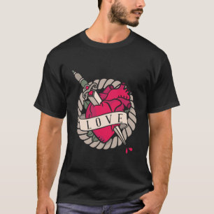 Valentinisches Herz-Tatoo-Design T-Shirt