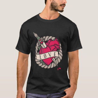 Valentinisches Herz-Tatoo-Design T-Shirt
