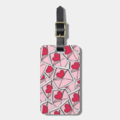 Valentinisches Herz über Umschläge Gepäckanhänger (Vorderseite vertikal)