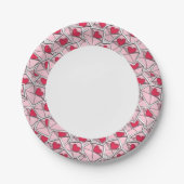 Valentinisches Herz über Umschläge Pappteller (Vorderseite)