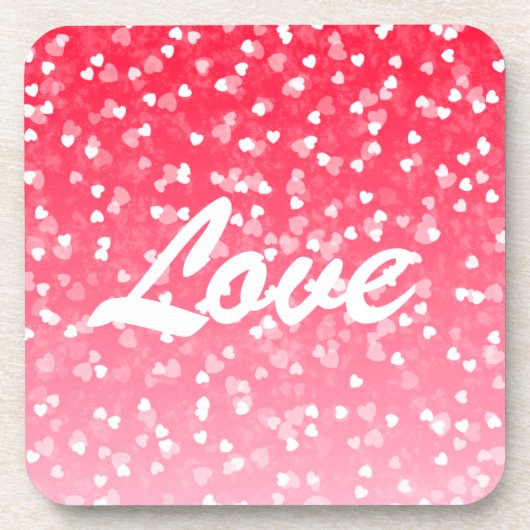 Valentinisches Herz und Liebe Getränkeuntersetzer (Vorderseite)