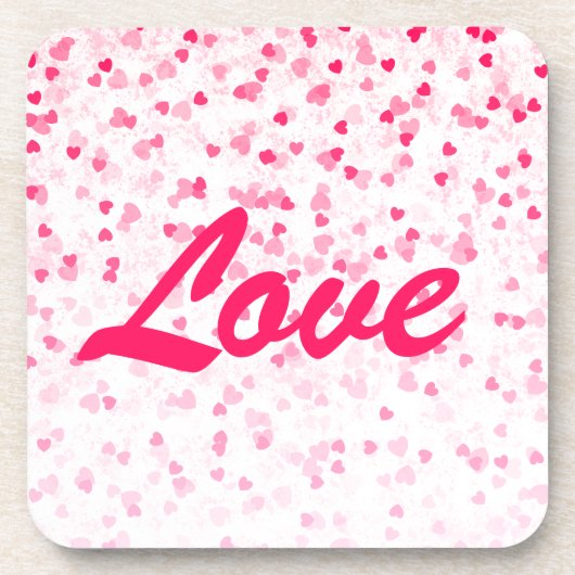 Valentinisches Herz und Liebe Getränkeuntersetzer (Vorderseite)