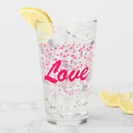 Valentinisches Herz und Liebe Glas