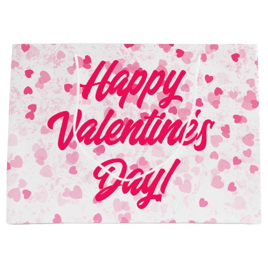 Valentinisches Herz und Liebe Große Geschenktüte (Vorderseite)