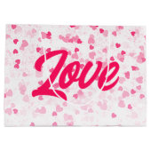 Valentinisches Herz und Liebe Große Geschenktüte (Rückseite)