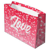 Valentinisches Herz und Liebe Große Geschenktüte (Rückseite Schrägansicht)